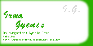 irma gyenis business card